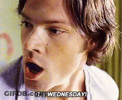 Man Saying It's Wednesday With Mouth Open GIF