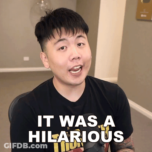 Man Saying It Was Hilarious In Black Shirt GIF