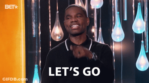Man Saying Let's Go In Front Of Lights GIF