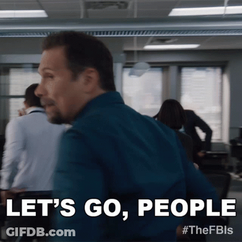 Man Saying Let's Go People GIF