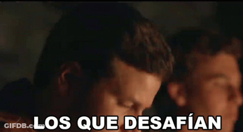 Man Saying Los Que Desafian To Two Men GIF
