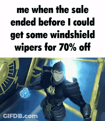 Man Saying Me When Sale Ended Windshield Wipers 70% Off GIF