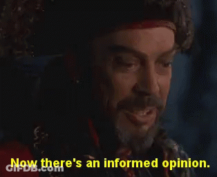 Man Saying Now There's An Informed Opinion In Yellow Letters GIF