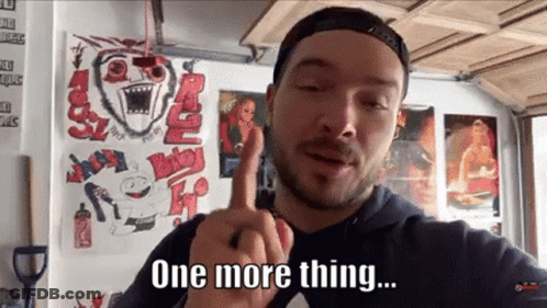 Man Saying One More Thing Pointing Up GIF