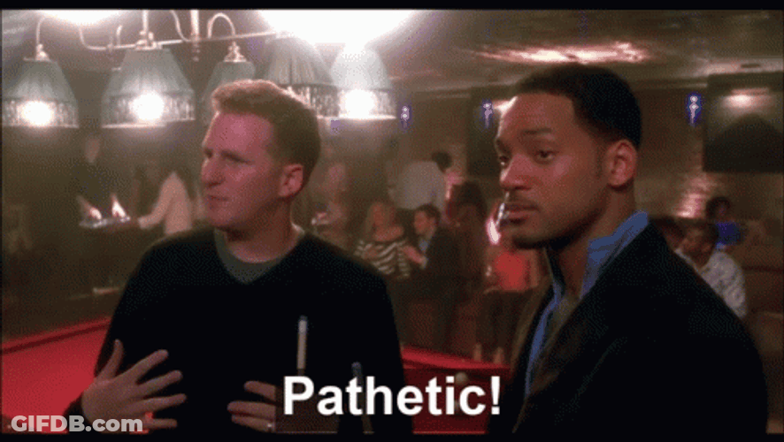 Man Saying Pathetic In Billiard Hall GIF