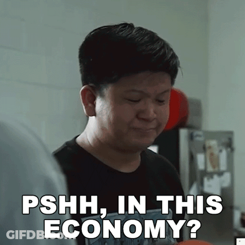Man Saying Pshh In This Economy Looking Down GIF