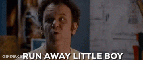 Man Saying Run Away Little Boy GIF