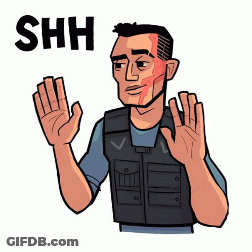 Man Saying Shh With Hands Out GIF