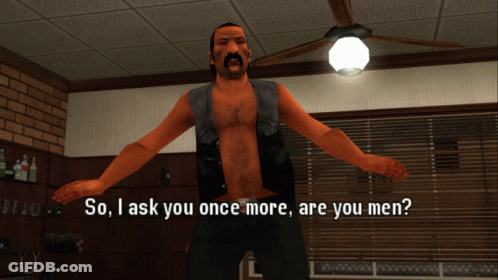 Man Saying So I Ask You Once More Are You Men GIF