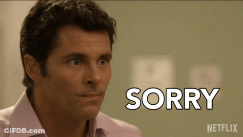 Man Saying Sorry In Front Of Netflix Ad GIF
