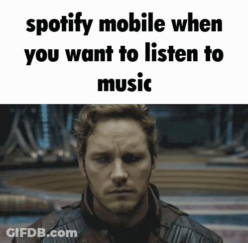 Man Saying Spotify Mobile When You Want To Listen To Music GIF