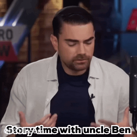Man Saying Story Time With Uncle Ben GIF