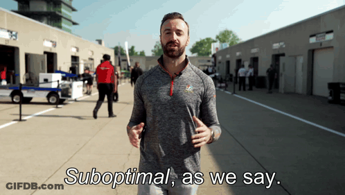 Man Saying Suboptimal In Front Of Garage GIF
