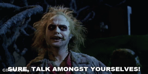 Man Saying Sure Talk Amongst Yourselves GIF