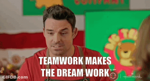 Man Saying Teamwork Makes Dream Work GIF