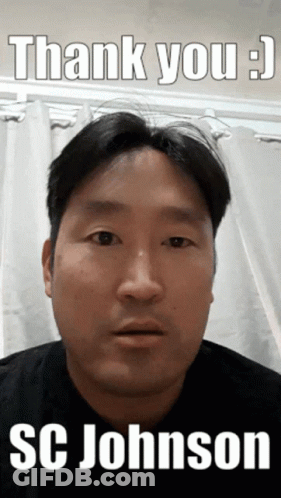 Man Saying Thank You SC Johnson In Front Of Face GIF