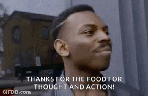 Man Saying Thanks For The Food For Thought And Action GIF
