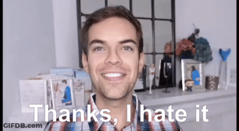 Man Saying Thanks I Hate It GIF