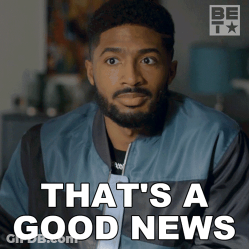 Man Saying That's Good News In Front Of BET Logo GIF