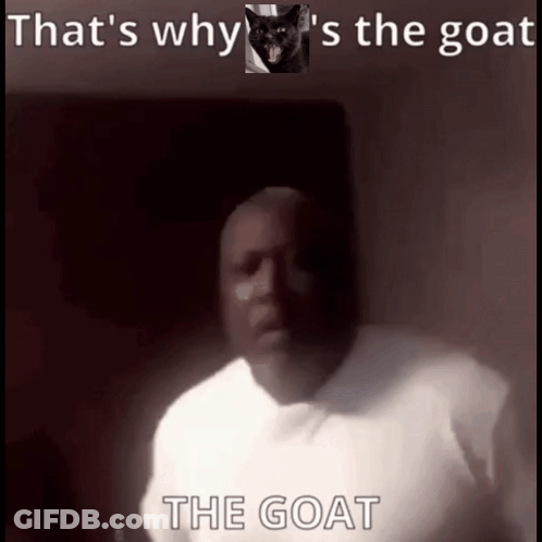 Man Saying That's Why Goat In Front Of Black Cat GIF