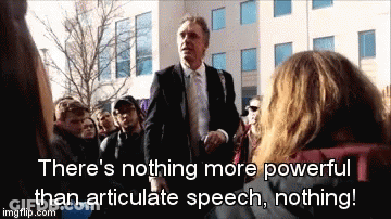 Man Saying There's Nothing More Powerful Than Articulate Speech Nothing GIF