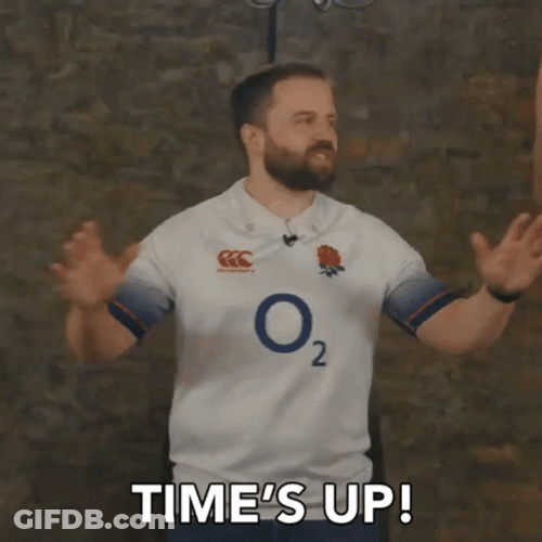 Man Saying Times Up GIF