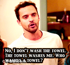 Man Saying Towel Washes Me GIF