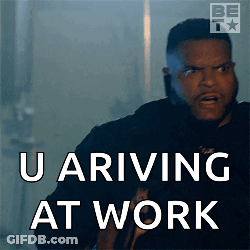 Man Saying U Arriving At Work GIF