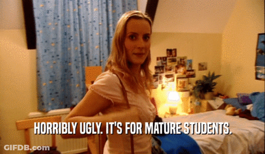 Man Saying Ugly Room Is For Mature Students GIF