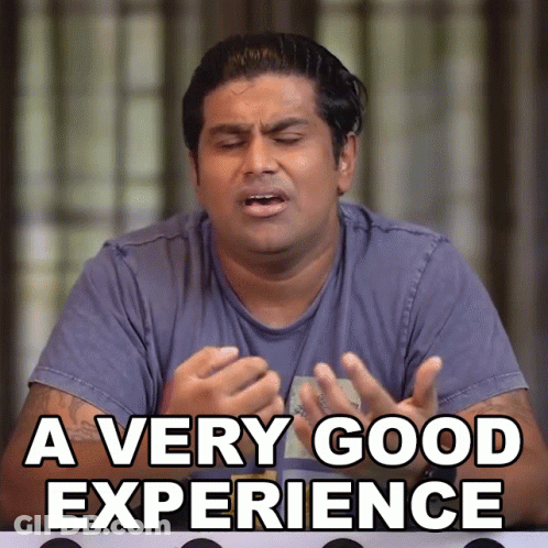 Man Saying Very Good Experience With Hands Out GIF
