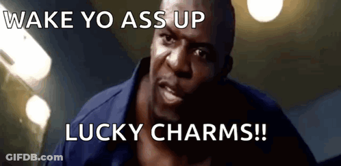 Man Saying Wake Up Lucky Charms GIF
