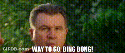 Man Saying Way To Go Bing Bong In Front Of Tree GIF