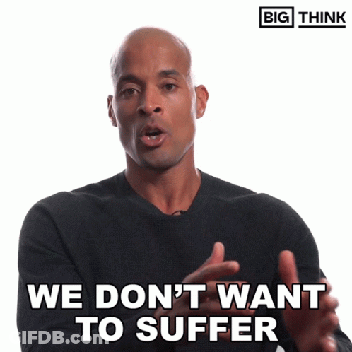 Man Saying We Don't Want Suffer Think Logo GIF
