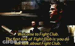 Man Saying Welcome To Fight Club First Rule GIF