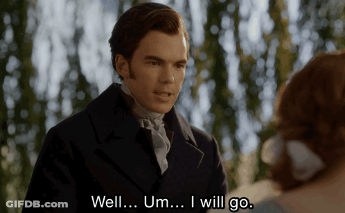 Man Saying Well Um I Will Go In Front Of Woman GIF