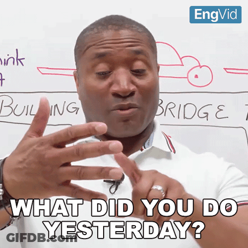 Man Saying What Did You Do Yesterday In Front Of Whiteboard GIF