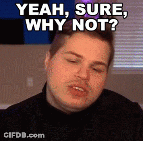 Man Saying Yeah Sure Why Not Looking Down GIF
