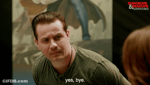 Man Saying Yes Bye Before D&D Ad GIF