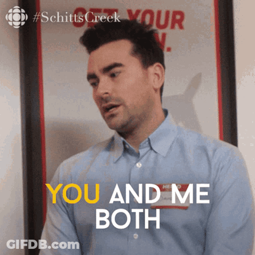 Man Saying You And Me Both GIF