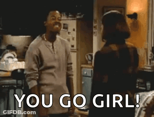 Man Saying You Go Girl In Kitchen GIF