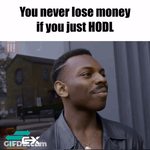 Man Saying You Never Lose Money If You Just Hodl GIF