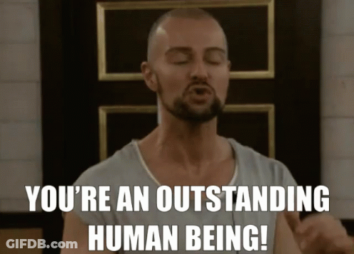Man Saying You're An Outstanding Human Being GIF