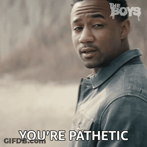 Man Saying You're Pathetic In Front Of Boys Logo GIF