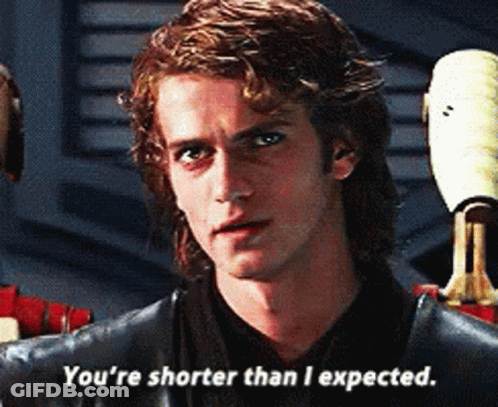 Man Saying You're Shorter Than Expected GIF