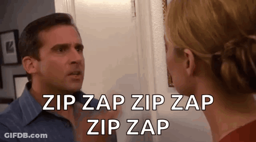 Man Saying Zip Zap Zip Zap Zip Zap To Woman GIF