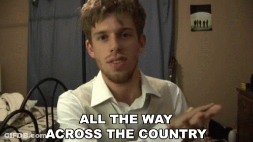 Man Says All The Way Across The Country In Bedroom GIF