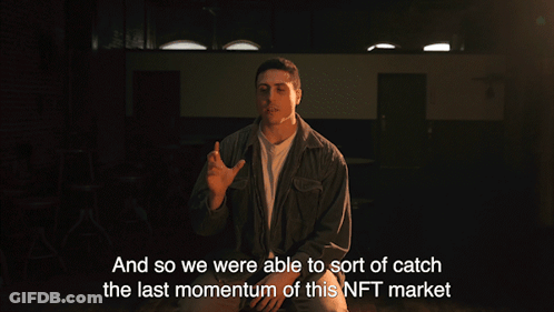 Man Says And So We Were Able To Sort Of Catch The Last Momentum Of This NFT Market GIF