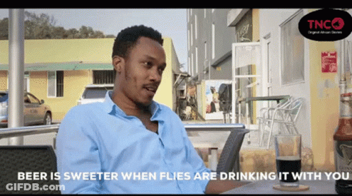 Man Says Beer Is Sweeter When Flies Are Drinking It GIF