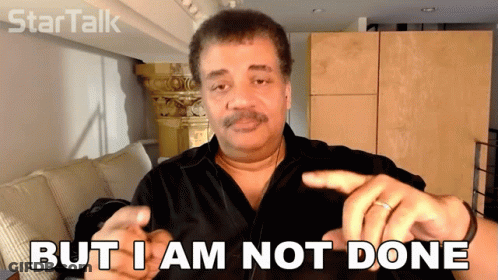 Man Says But I Am Not Done Star Talk Logo GIF