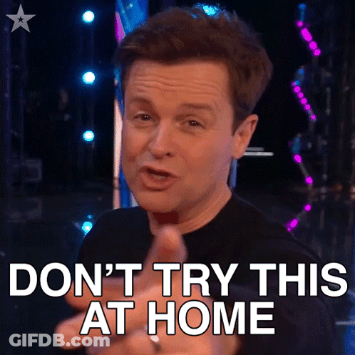 Man Says Don't Try This At Home On Stage GIF